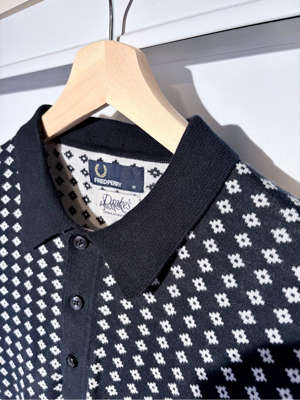 Fred Perry x Drake’s Original Archive Print Cotton Knit Polo